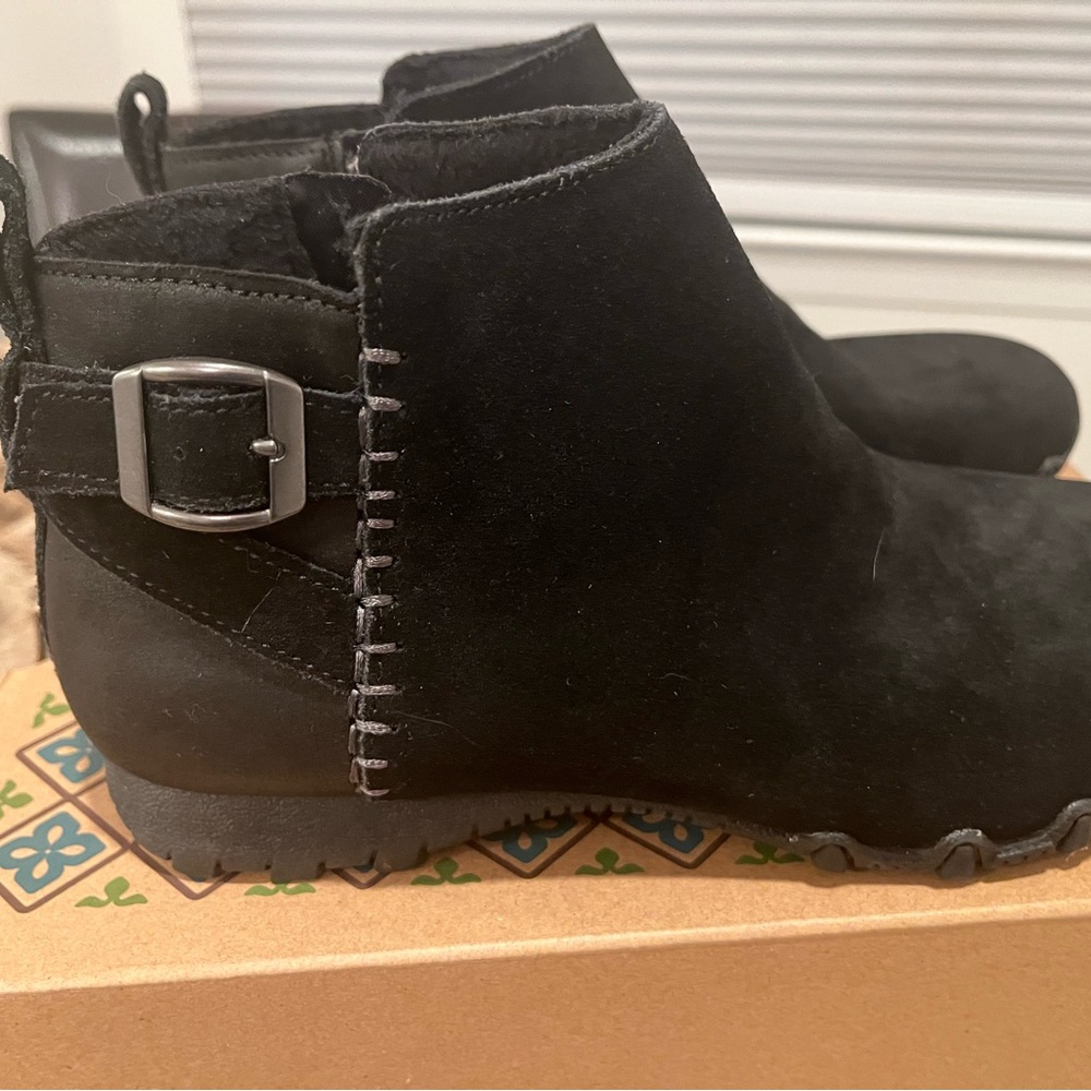 Skechers black suede booties
Like new 
Memory foam - Picture 2 of 3